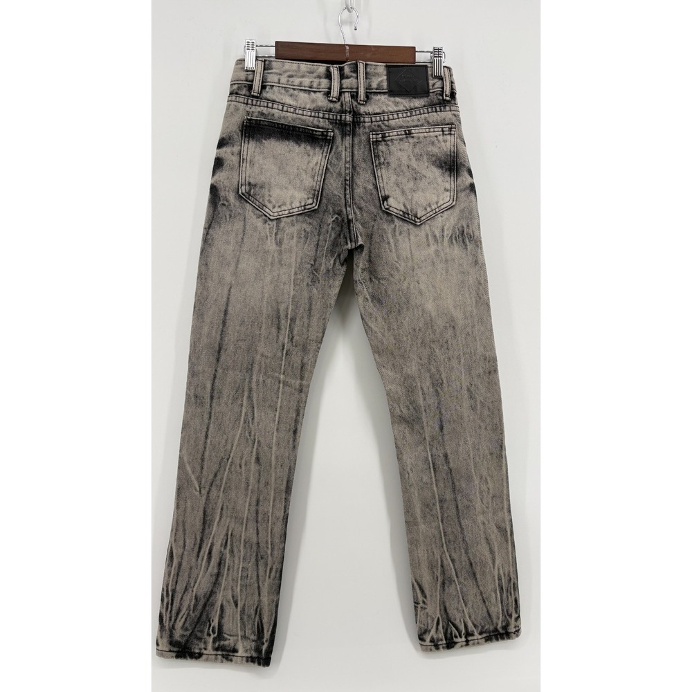 Road Narrows Womens Gray Distressed Shredded Grunge Punk Straight Jeans 16
